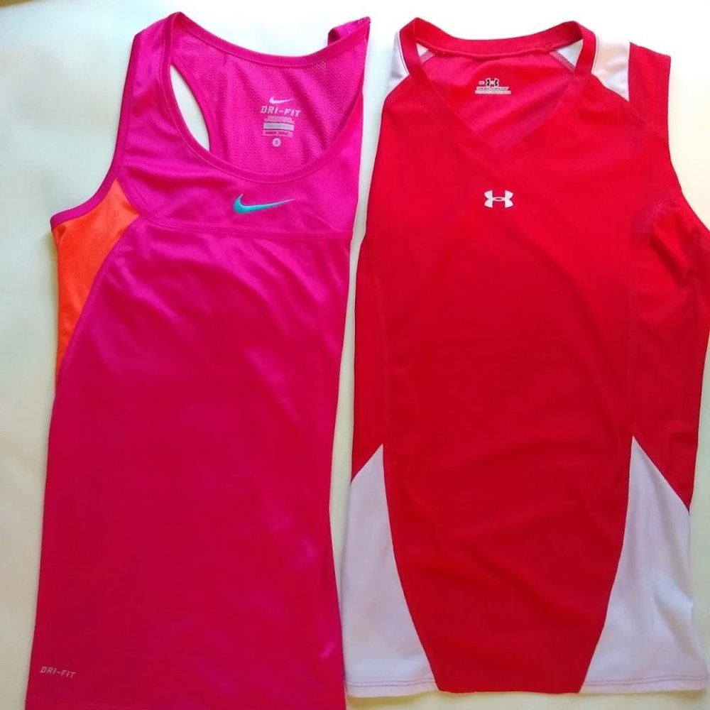 2 Two Both Nike & Under Armor UA Performance Tanks